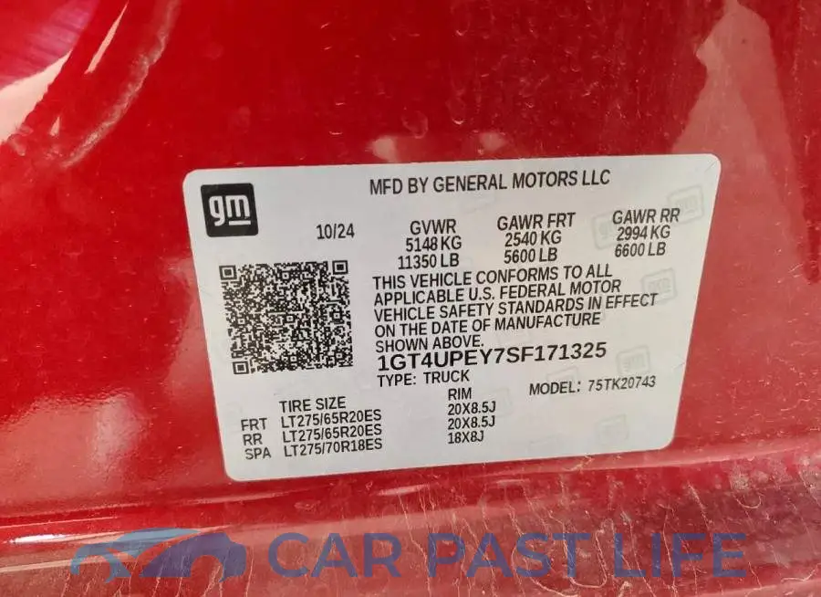 1GT4UPEY7SF171325# 12