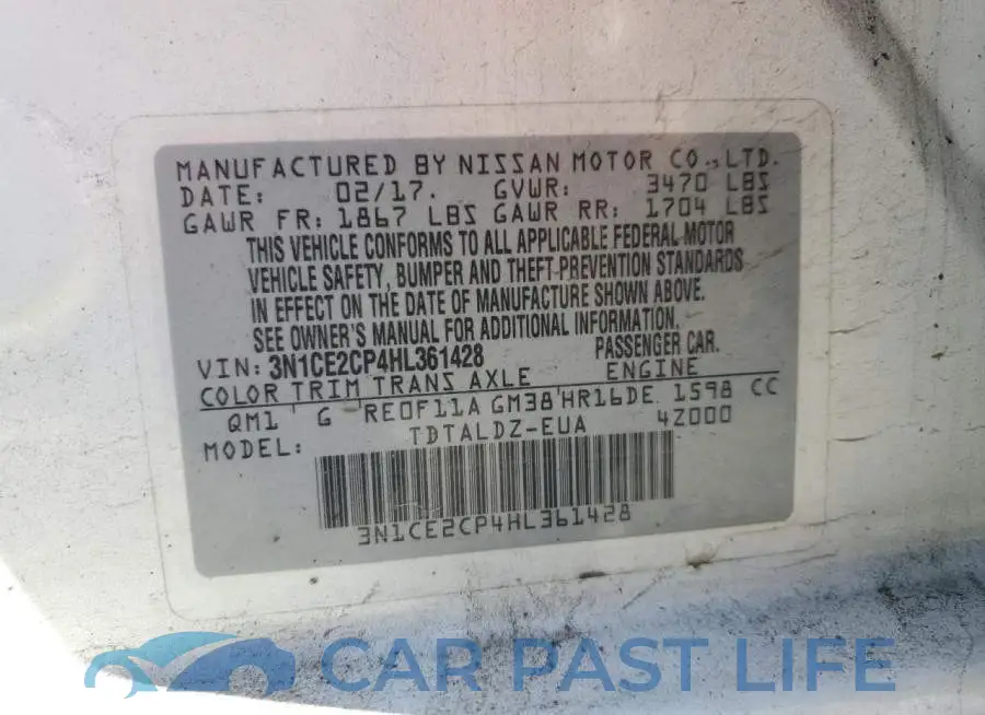 3N1CE2CP4HL361428# 13