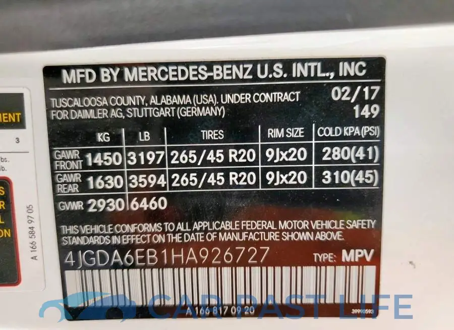4JGDA6EB1HA926727# 13