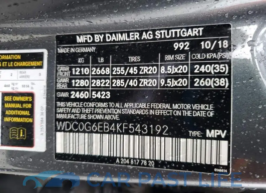 WDC0G6EB4KF543192# 13