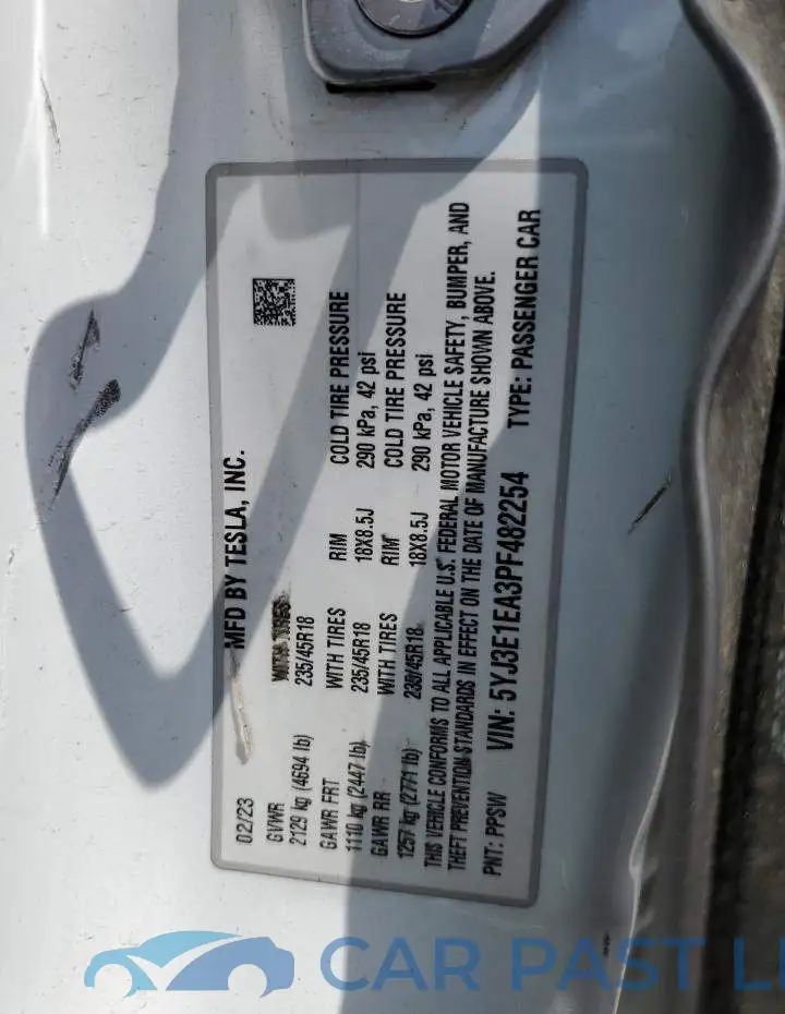 5YJ3E1EA3PF482254# 13