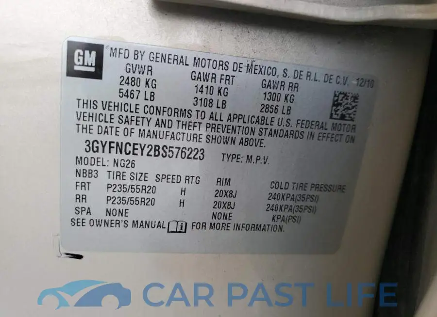 3GYFNCEY2BS576223# 13