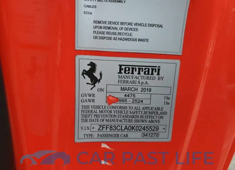 ZFF83CLA0K0245529# 12