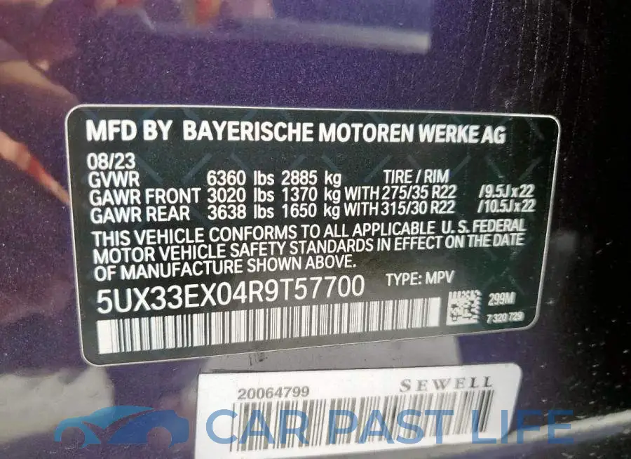 5UX33EX04R9T57700# 14