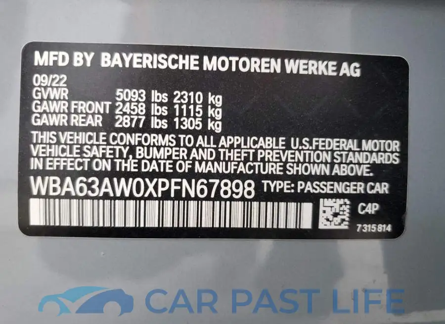 WBA63AW0XPFN67898# 12