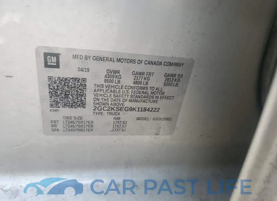 2GC2KSEG9K1184222# 12