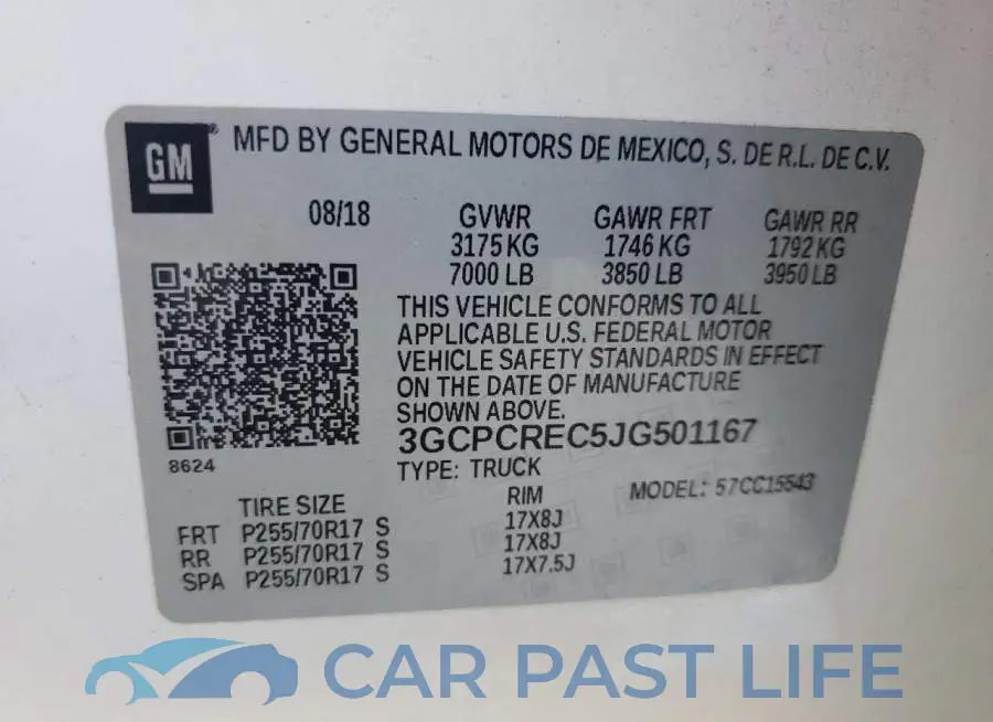 3GCPCREC5JG501167# 12