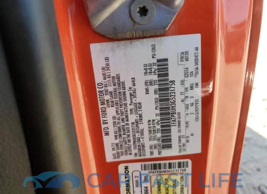 1FATP8UH3G5231758# 12