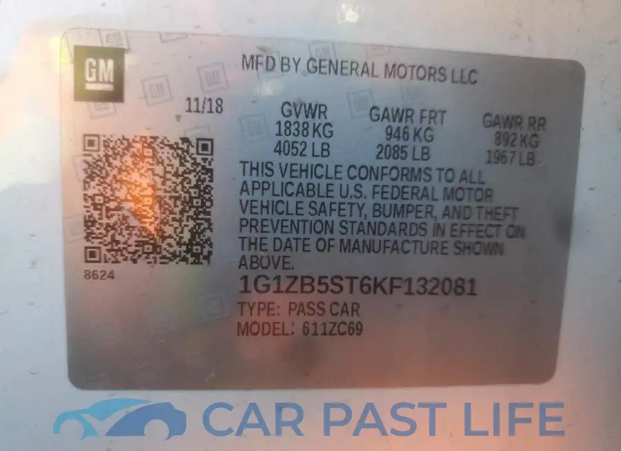 1G1ZB5ST6KF132081# 12