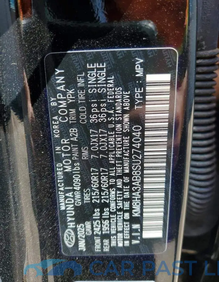 KM8HA3AB8SU274040# 14