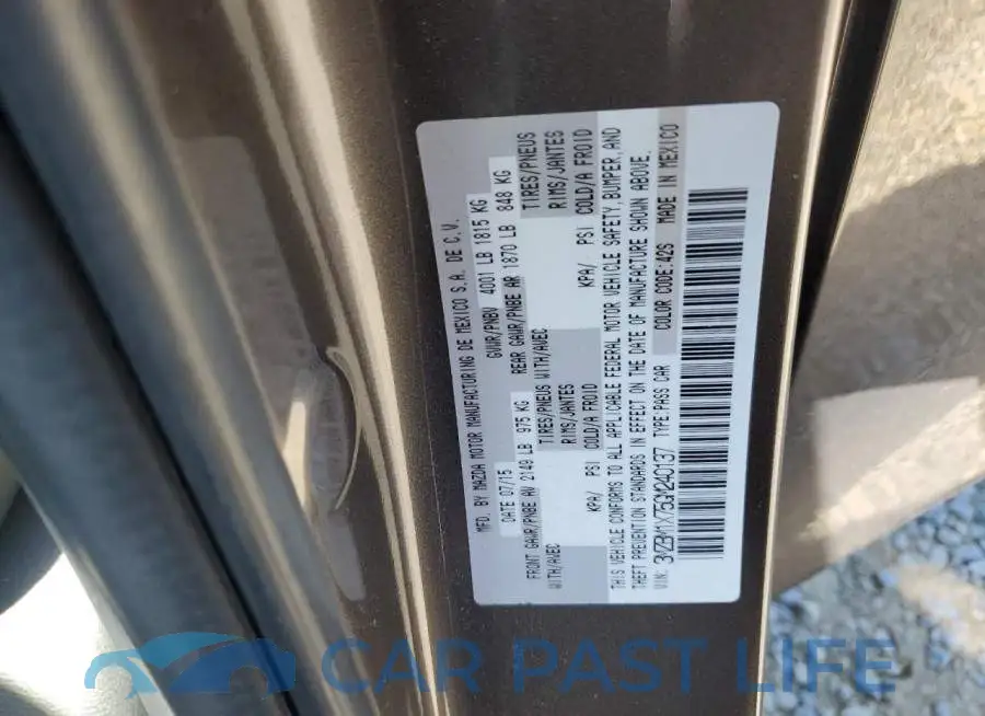 3MZBM1X75GM240137# 12