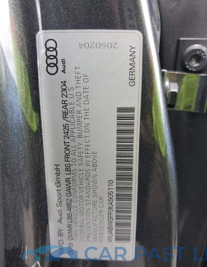 WUABWGFF0KA905110# 12