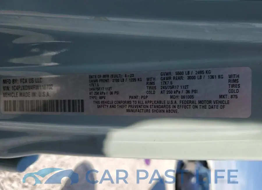 1C4PJXDN4RW110702# 13