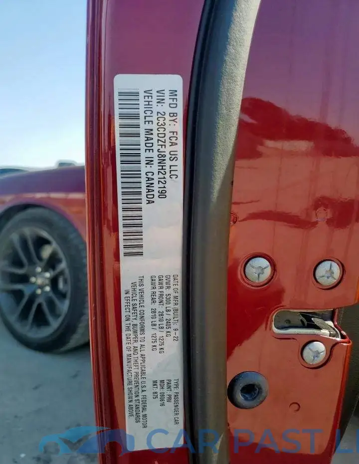 2C3CDZFJ8NH212190# 12