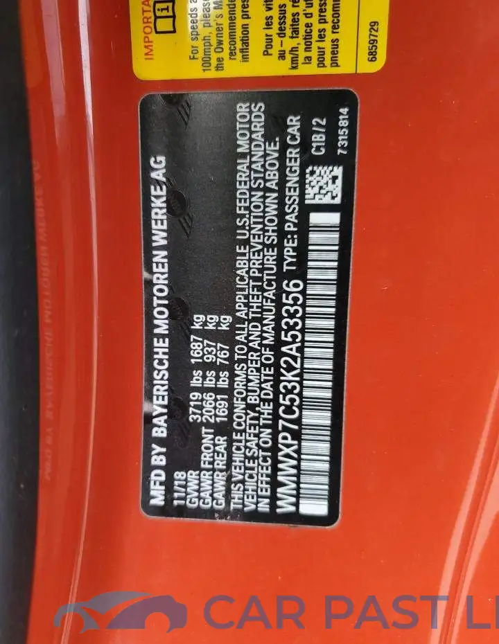 WMWXP7C53K2A53356# 12