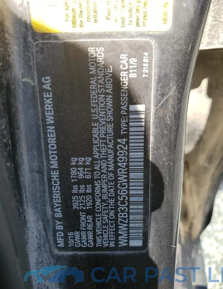WMWZB3C56GWR49924# 12