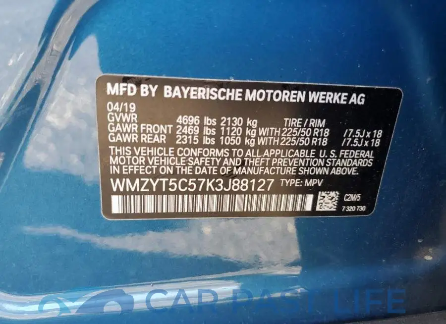 WMZYT5C57K3J88127# 12
