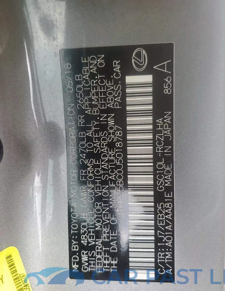 JTHHZ5BC0J5018787# 12