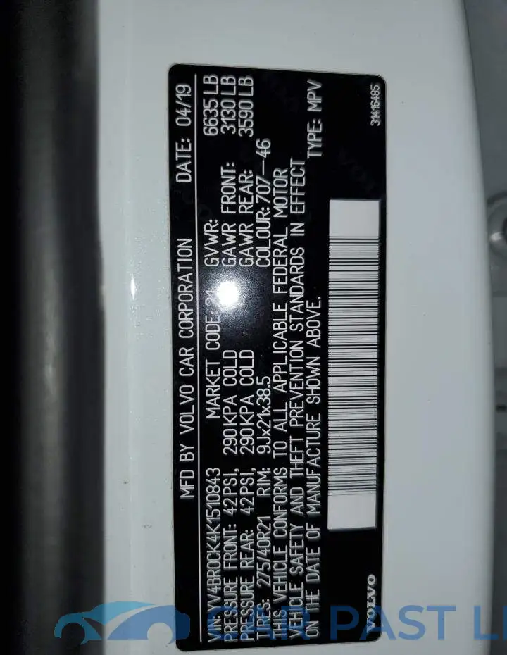 YV4BR0CK4K1510843# 13