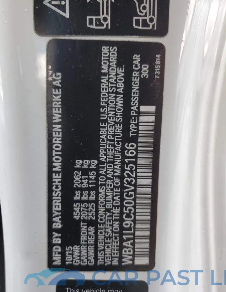 WBA1L9C50GV325166# 12