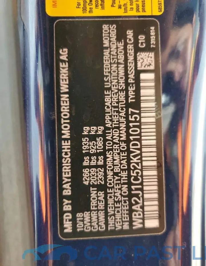WBA2J1C52KVD10157# 12