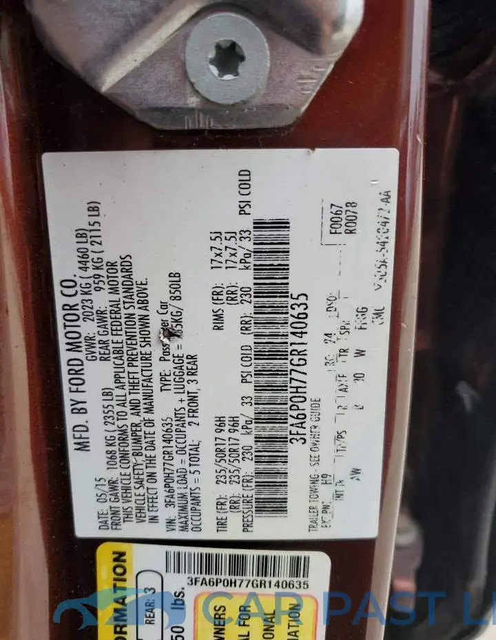 3FA6P0H77GR140635# 12