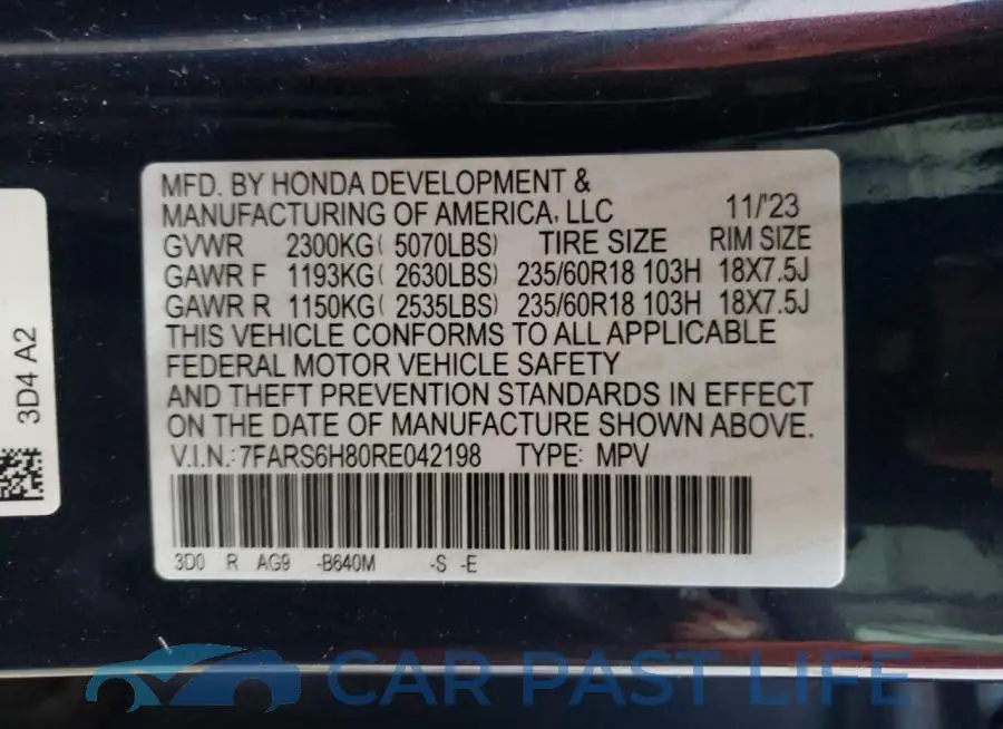 7FARS6H80RE042198# 13
