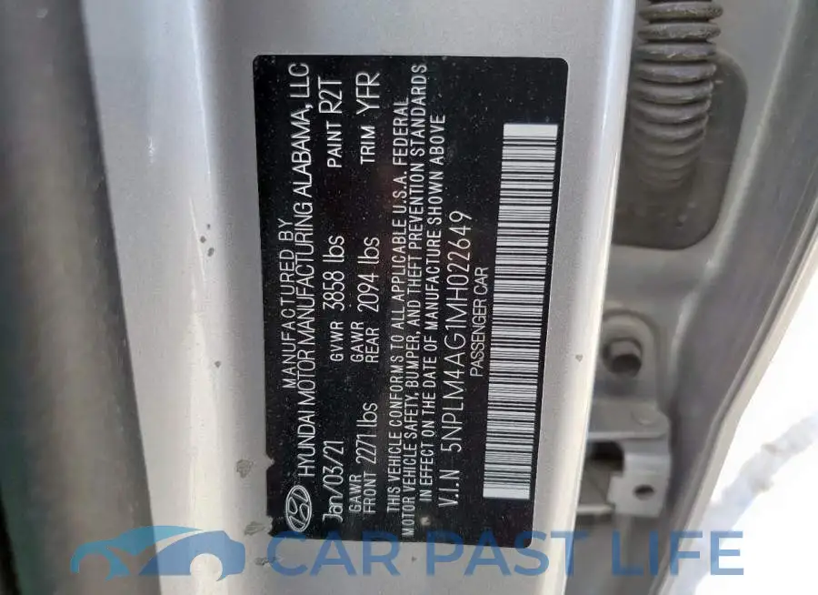 5NPLM4AG1MH022649# 12