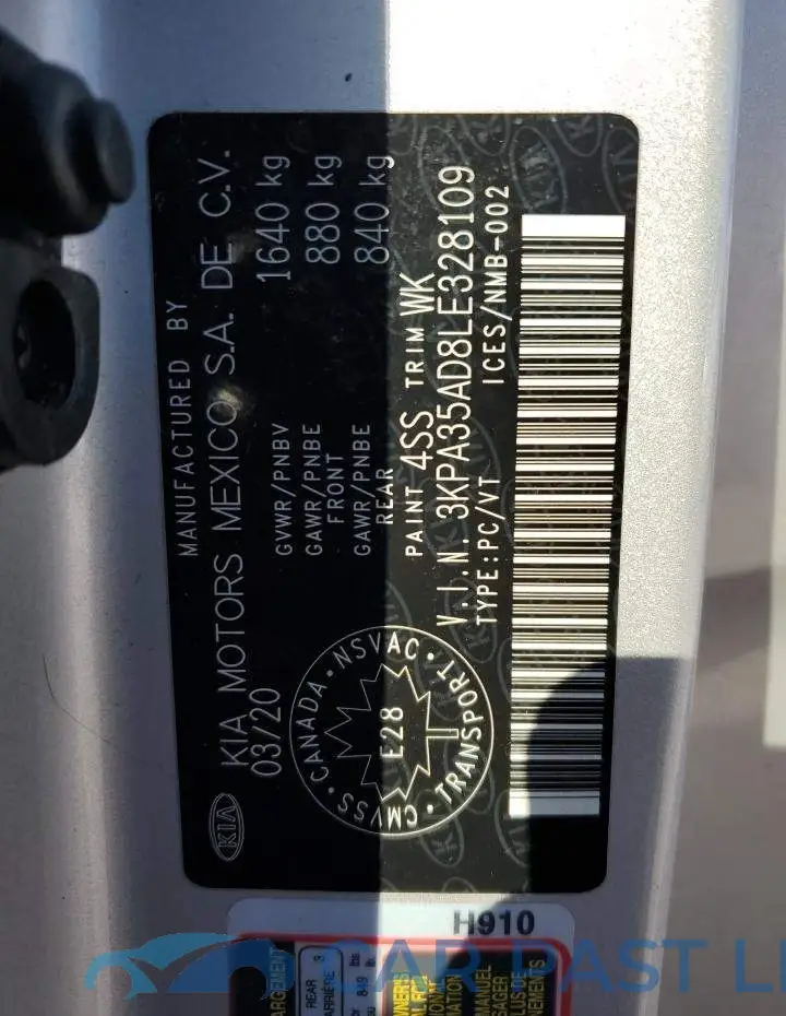 3KPA35AD8LE328109# 13