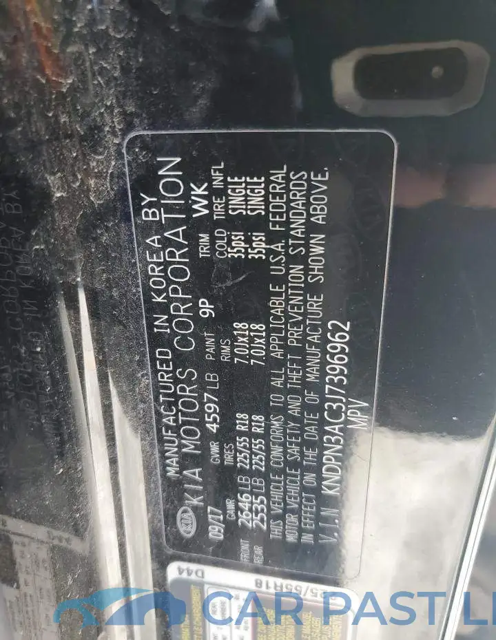 KNDPN3AC3J7396962# 14