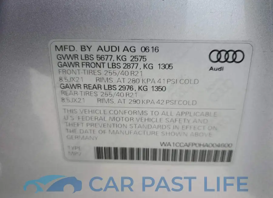 WA1CCAFP0HA004600# 14