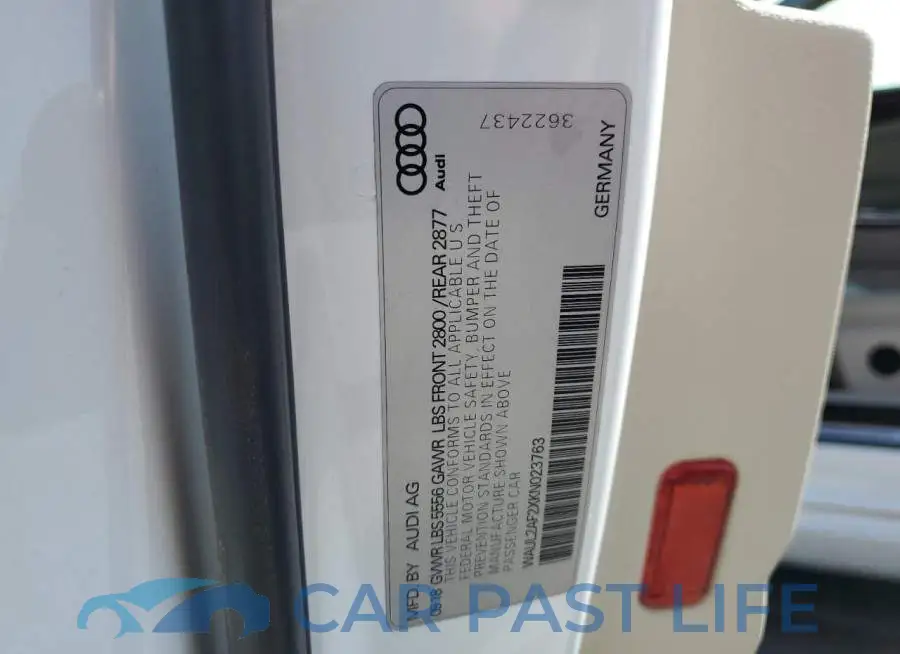 WAUL2AF2XKN023763# 12