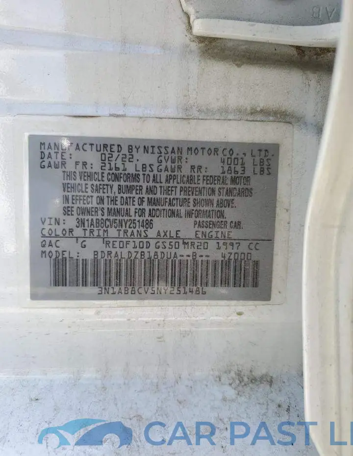 3N1AB8CV5NY251486# 12