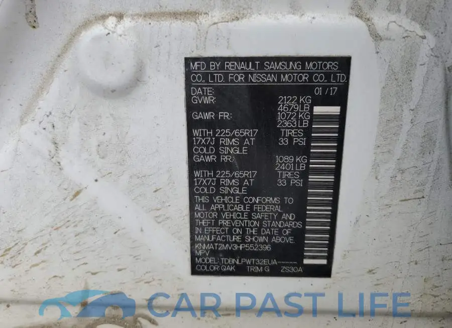 KNMAT2MV3HP552396# 14