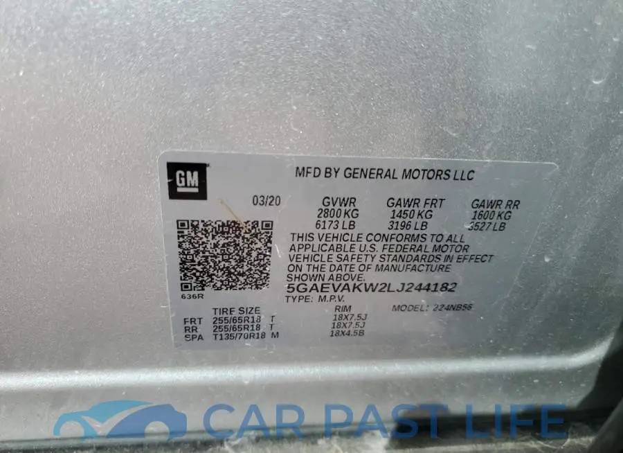 5GAEVAKW2LJ244182# 14