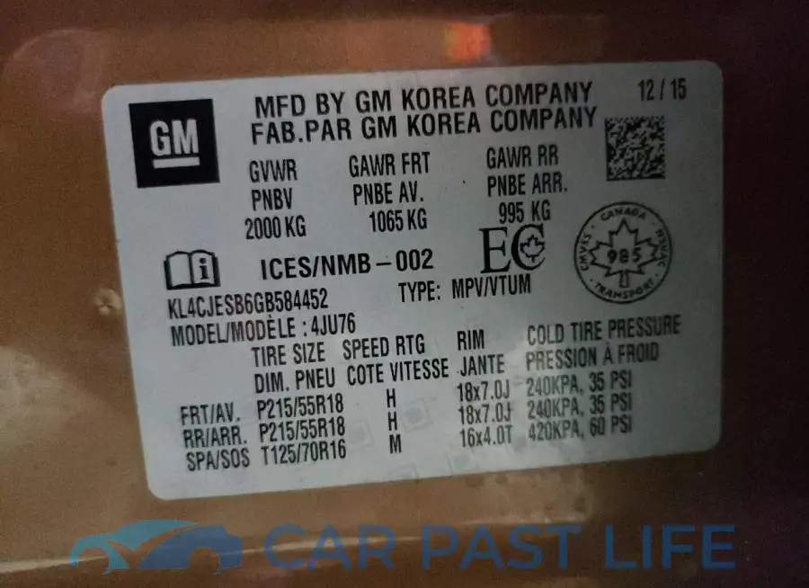 KL4CJESB6GB584452# 13