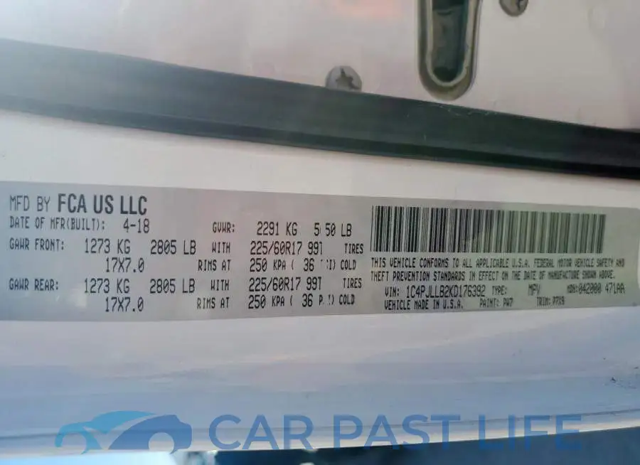 1C4PJLLB2KD176392# 13