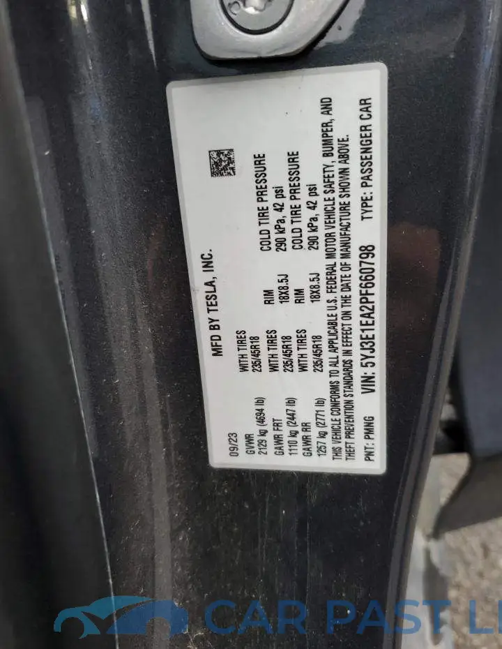 5YJ3E1EA2PF660798# 13