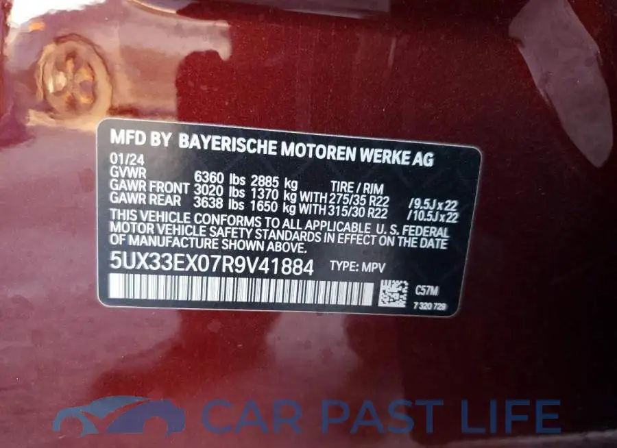 5UX33EX07R9V41884# 13