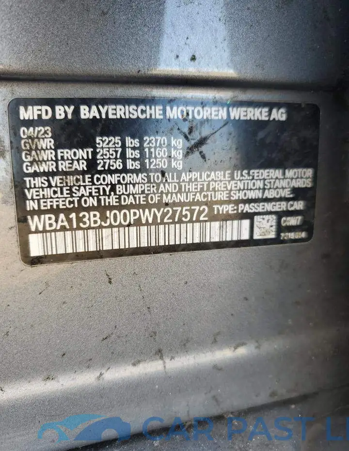 WBA13BJ00PWY27572# 13