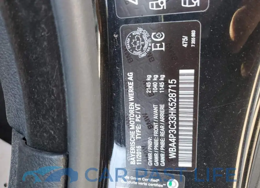 WBA4P3C33HK528715# 12