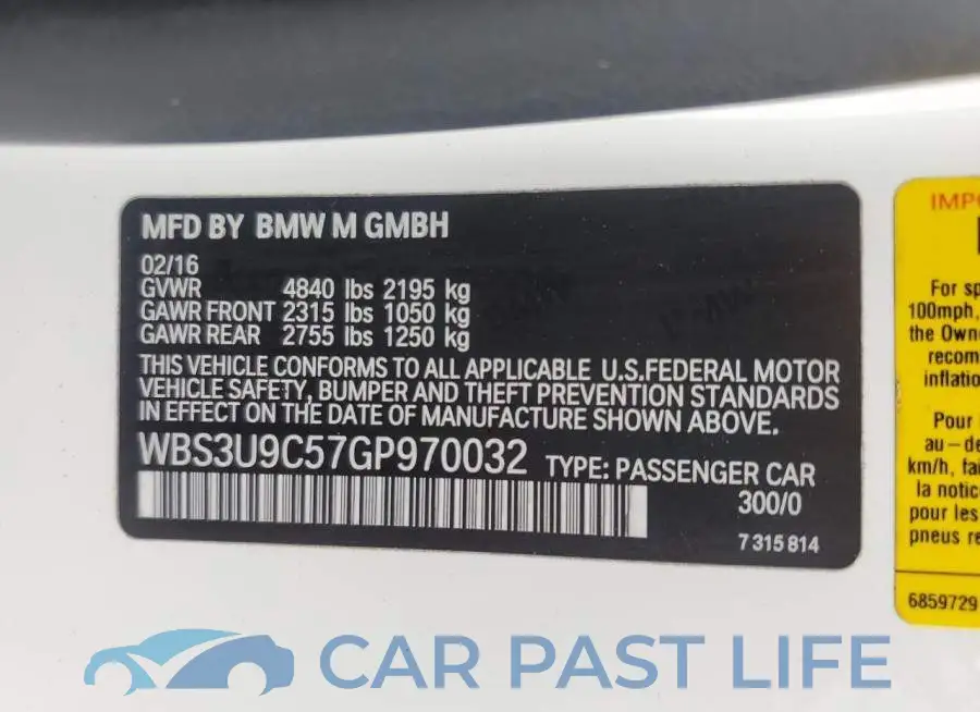 WBS3U9C57GP970032# 13