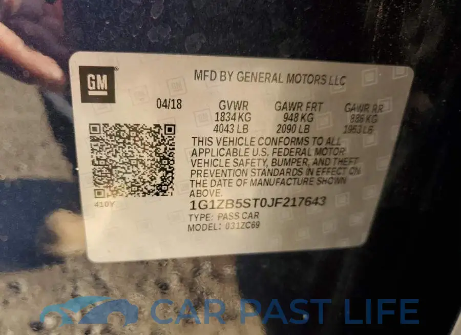 1G1ZB5ST0JF217643# 12