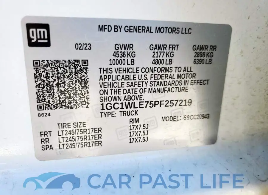 1GC1WLE75PF257219# 13