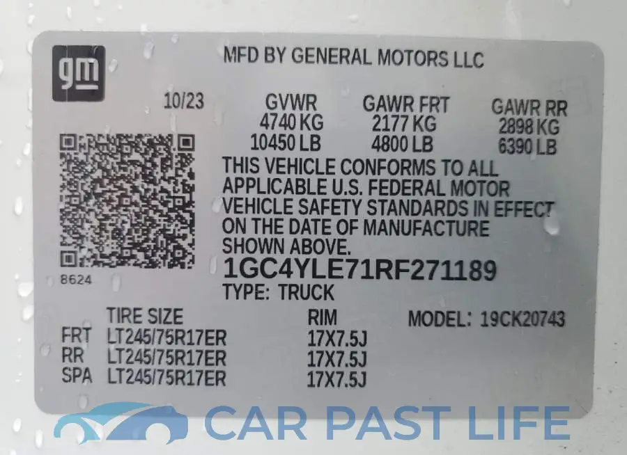 1GC4YLE71RF271189# 12