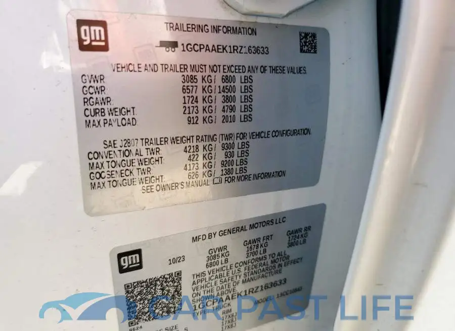 1GCPAAEK1RZ163633# 12