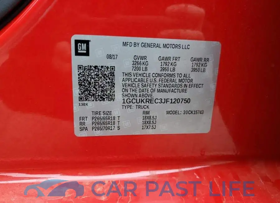 1GCUKREC3JF120750# 12