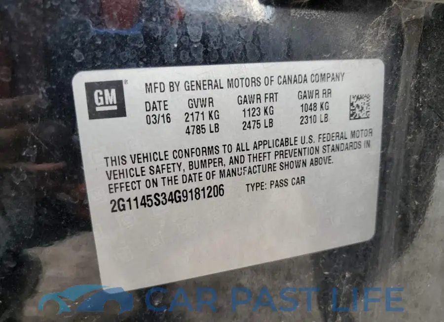 2G1145S34G9181206# 12