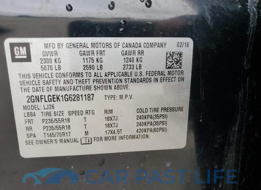 2GNFLGEK1G6281187# 14