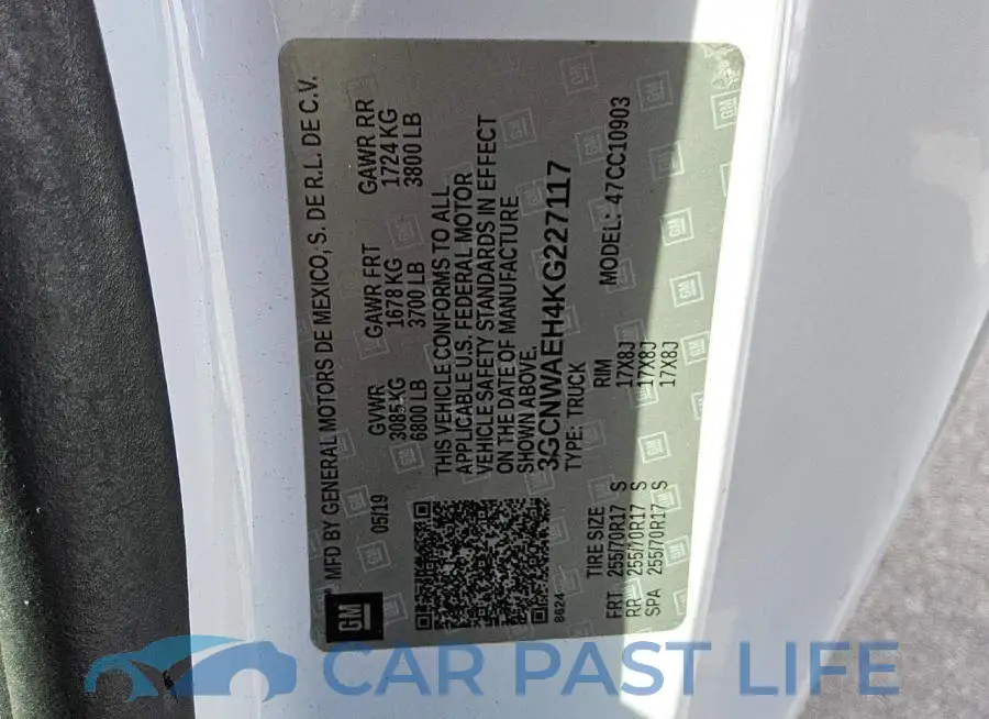3GCNWAEH4KG227117# 12